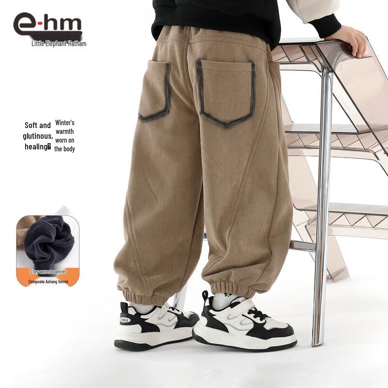 Xiaoxiang Ham Boys  Fleece Lined Corduroy Winter Pants 160 cm