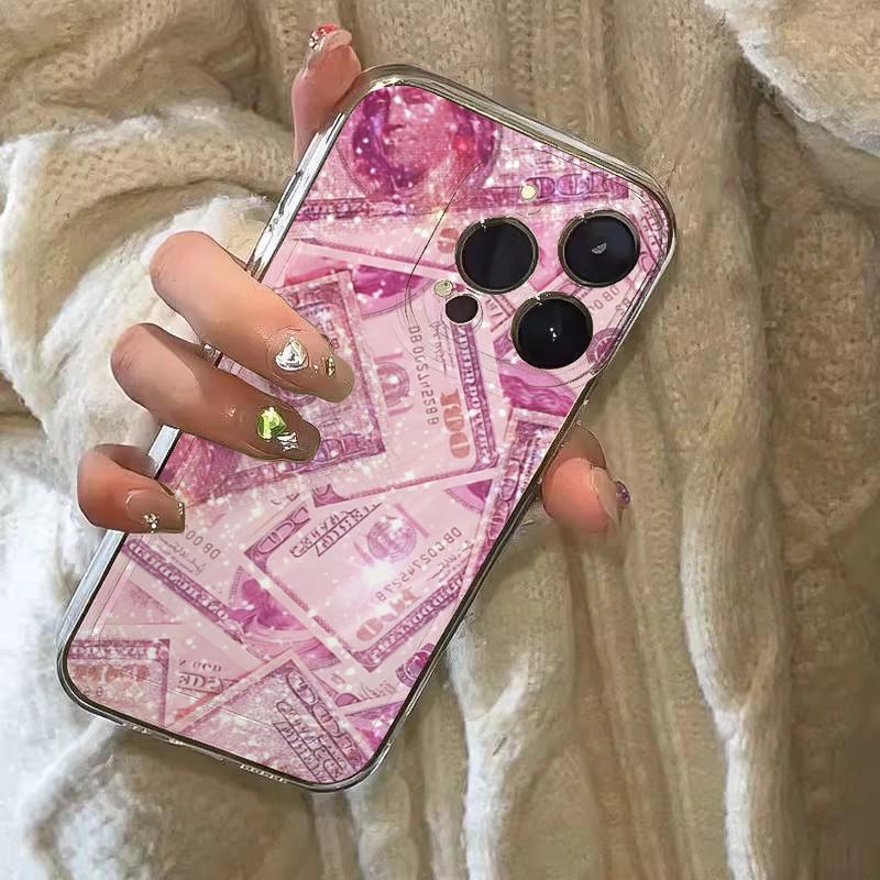 Girly Sparkly Dollar Transparent Phone Case For iPhone 16E 16 15 14 13 12 11 Pro Max Mini X XS XR 7 8 Plus SE2 Shockproof Cover