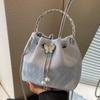 Summer New Fashiy Chain Crossbody Bag for Women, Small Design Handbag, Tote Bucket Bag