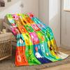 The Pattern Features Alphabet Letters Paired with Illustrated Animals. for All Seasons Blanket Lunch Break Throw Gift