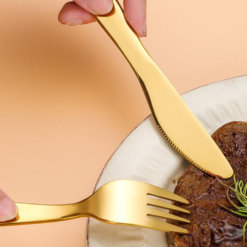 4 Pcs Set 304 Stainless Steel Children's Cutlery Set Portable Western Thickening Knives Forks Spoons Tableware Dinnerware