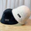 Rabbit Hair Fisherman Hat for Women In Autumn and Winter with Big Head Circumference Plush Bucket To Show Face Small White Basin Hat for Women