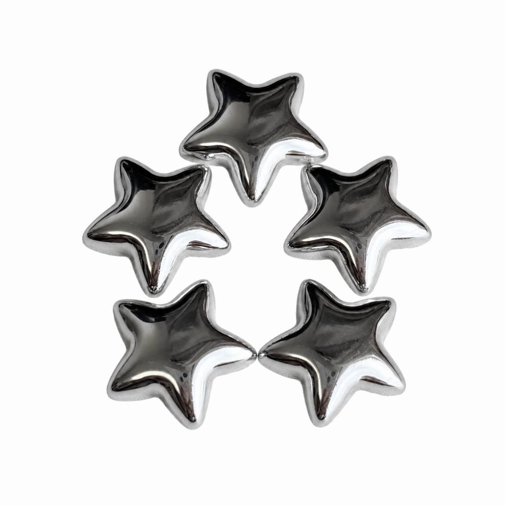 5/10 Pcs Strong Magnet Fridge Magnet Silver Stars Refrigerator Decals  Door Mounting