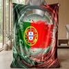 Portugal Football Printed Flannel Blanket Skin Friendly Warm Decorative Throw for Indoor Couch Bed Daily Use