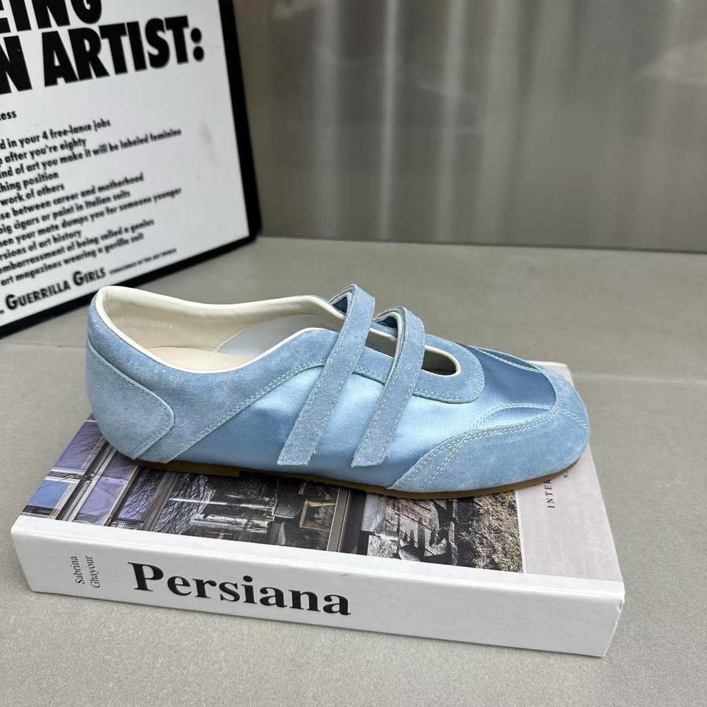 Dopamine Velcro Ballet Shoes Shallow Mouth Women's Single Shoes 2025 Summer New Flat Heel Soft Sole Mary Jane Shoes Women's Shoes