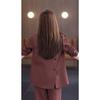 Spring New Plus Size Suit Set: Loose Fit Slimming Casual Blazer with Elastic Waist & Straight Leg Pants, Two-Piece Professional Outfit