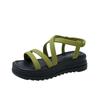 Sandals female 2025 summer new fairy wind round head cross belt casual muffin platform fashion beach roman shoes
