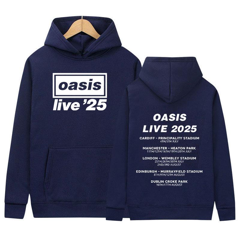 2025 O-Oasis Live 25 Tour Print Hoodie Men's Retro Long Sleeve Fashion Sweatshirt Unisex Fleece Loose Pullover Hooded Streetwear