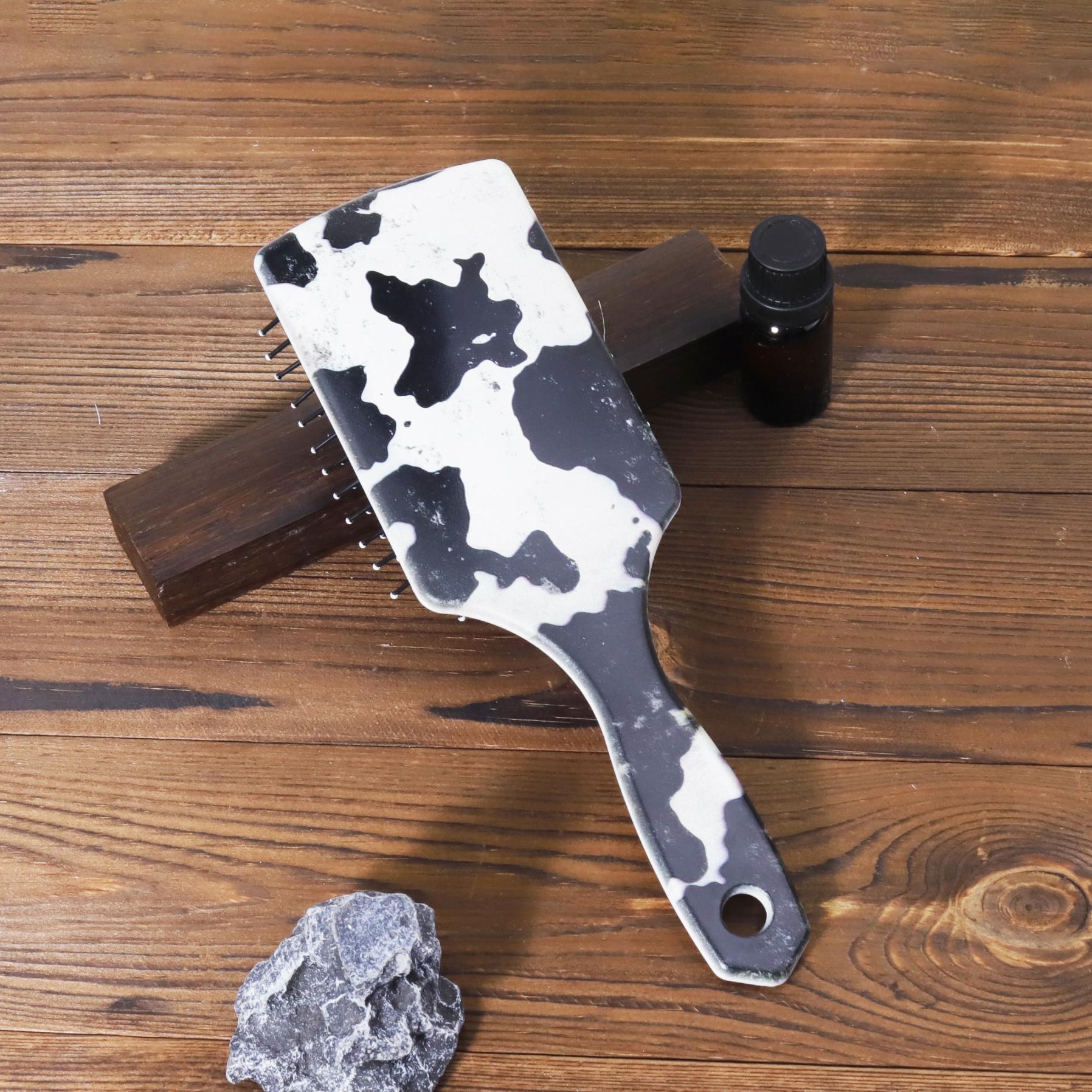 

1 шт. расческа-подушка с узором коровьих пятен, удобная нейлоновая щетка для массажа кожи головы, инструмент для укладки распутанных волос, специально для париков из натуральных волос