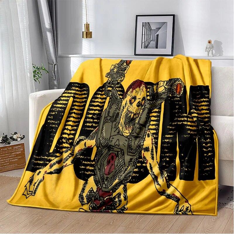 Doom Retro Game Gamer Cartoon  Blanket,Soft Throw Blanket for Home Bedroom Bed Sofa Picnic Travel Office Rest Cover Blanket Kids