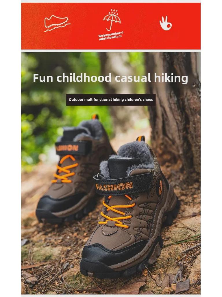 Boys' and Teens' Outdoor Snow Boots - 4 Colors, Large Cotton Lined