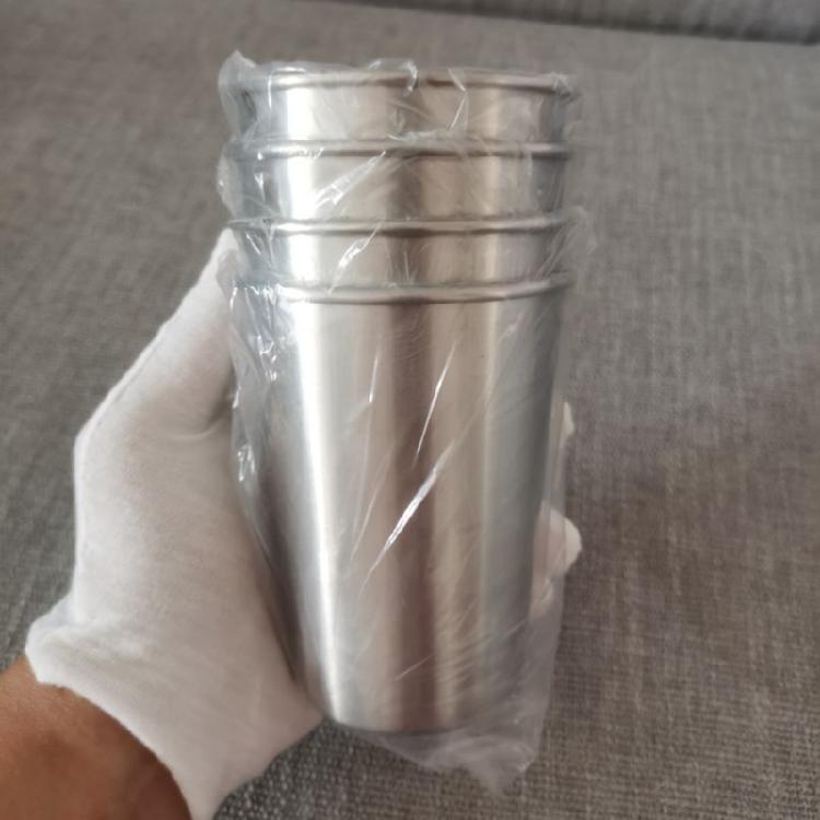 10Pcs Comfortable Rolled Mouth Cups Stylish Stainless Steel Cup Set with Rolled Brims for Parties and Outdoors