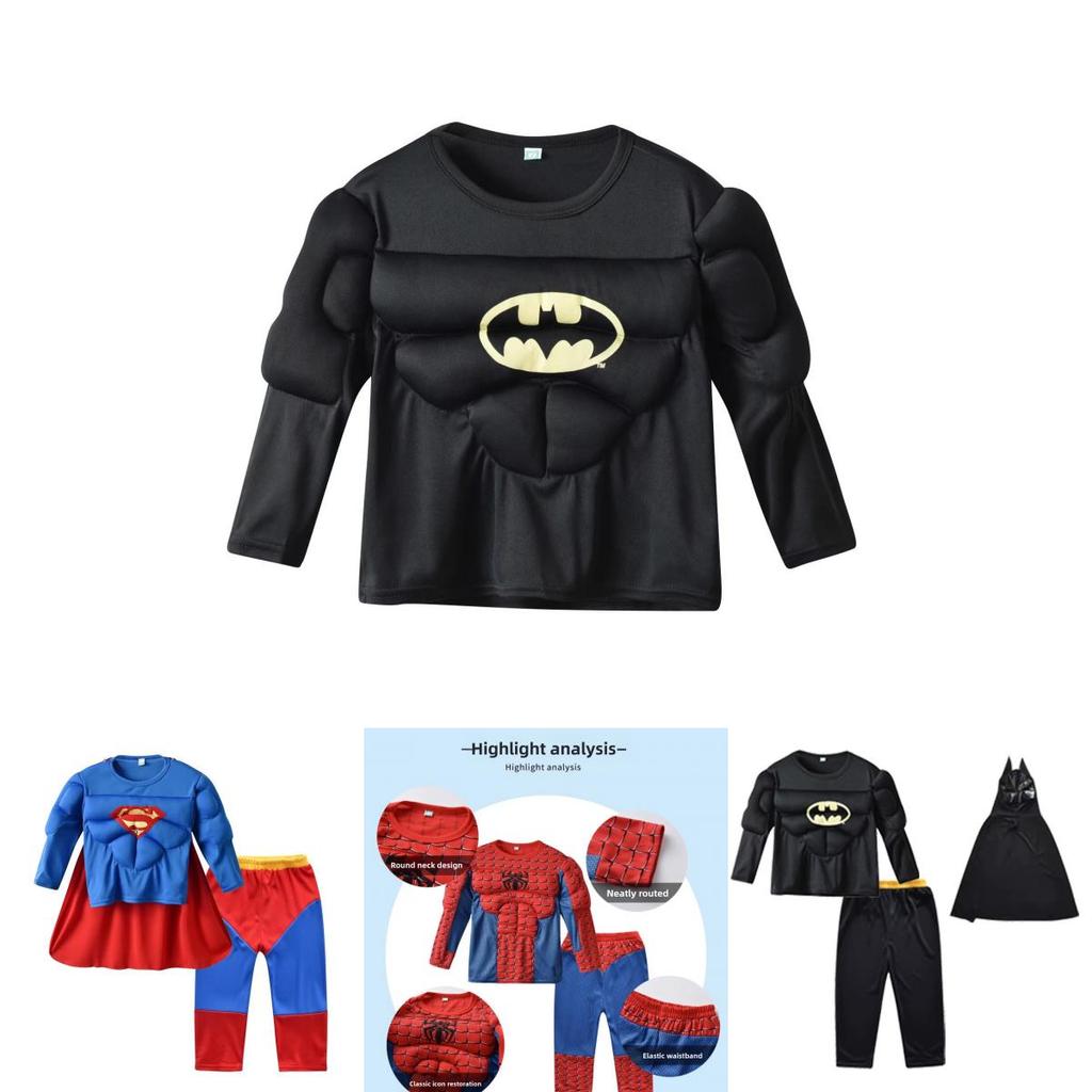 Spider Man Captain America Hulk Batman Superman Kinderen Cosplay Kostuum Set Met Polyester En Spandex Voor Halloween En Podiumshows