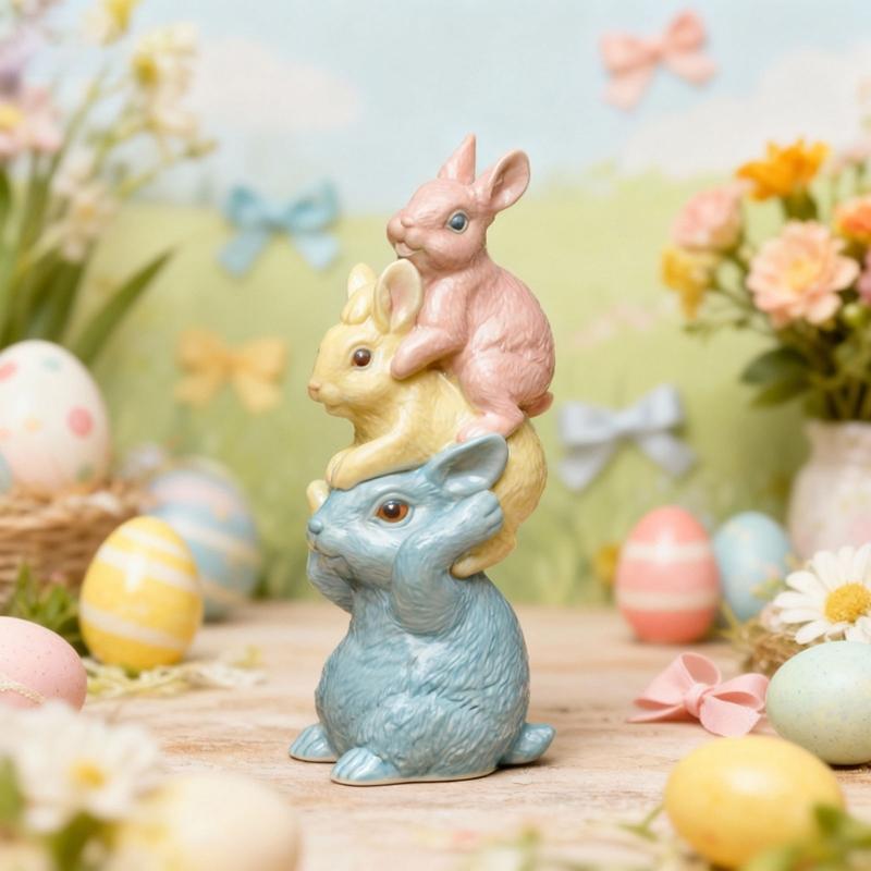Food Grade Silicone Easters Sitting Rabbits Mould For Candle Making Home Decoration Craft Art
