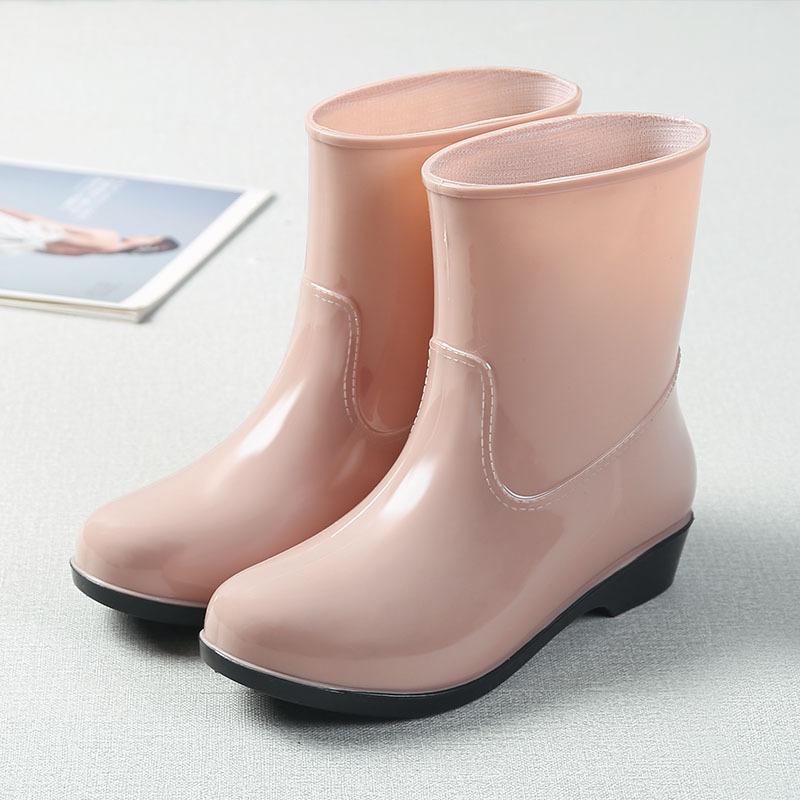 Four Season Warm Water Shoes, Midsole Anti Slip Rain Shoes, Korean Version Women's Rain Boots, Waterproof Wash Shoes, Work Shoes