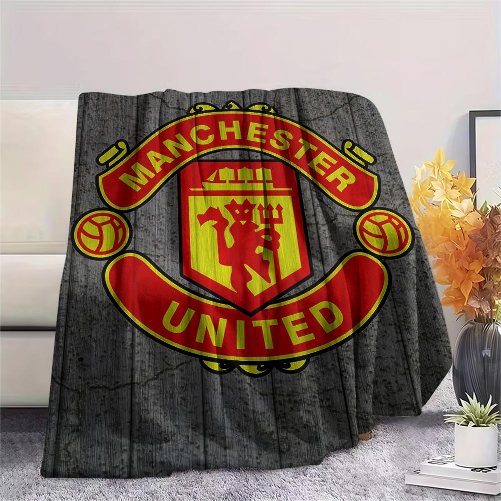 1pz Coperta in Flanella con Stampa Manchester United FC, Alta qualità Confortevole per Tutte le Stagioni, Decorazione per la Casa, Calore e Comfort, Perfetta per Regali di Natale