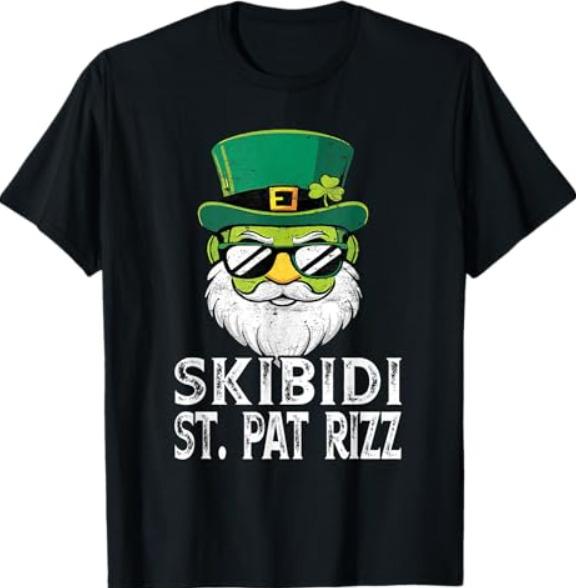 Skibidi Saint St Pat Rizz Funny St Patricks Day Leprechaun T-Shirt Unisex T-Shirt XXL