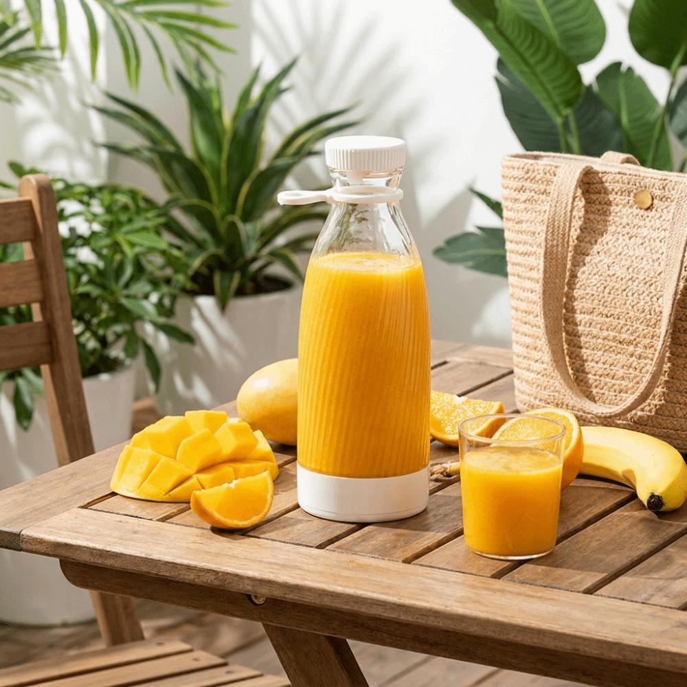Compact Lightweight Body Fruit Blender Stainless Steel Blades USB Rechargeable Juicer Office Work