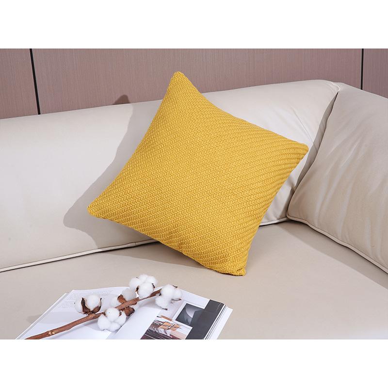 

Nordic Style Knitted Pillowcase with Core Square Living Room Cushion Living Room Ins Light Luxury Sofa Cushion Cover 45 * 45Cm (excluding core)