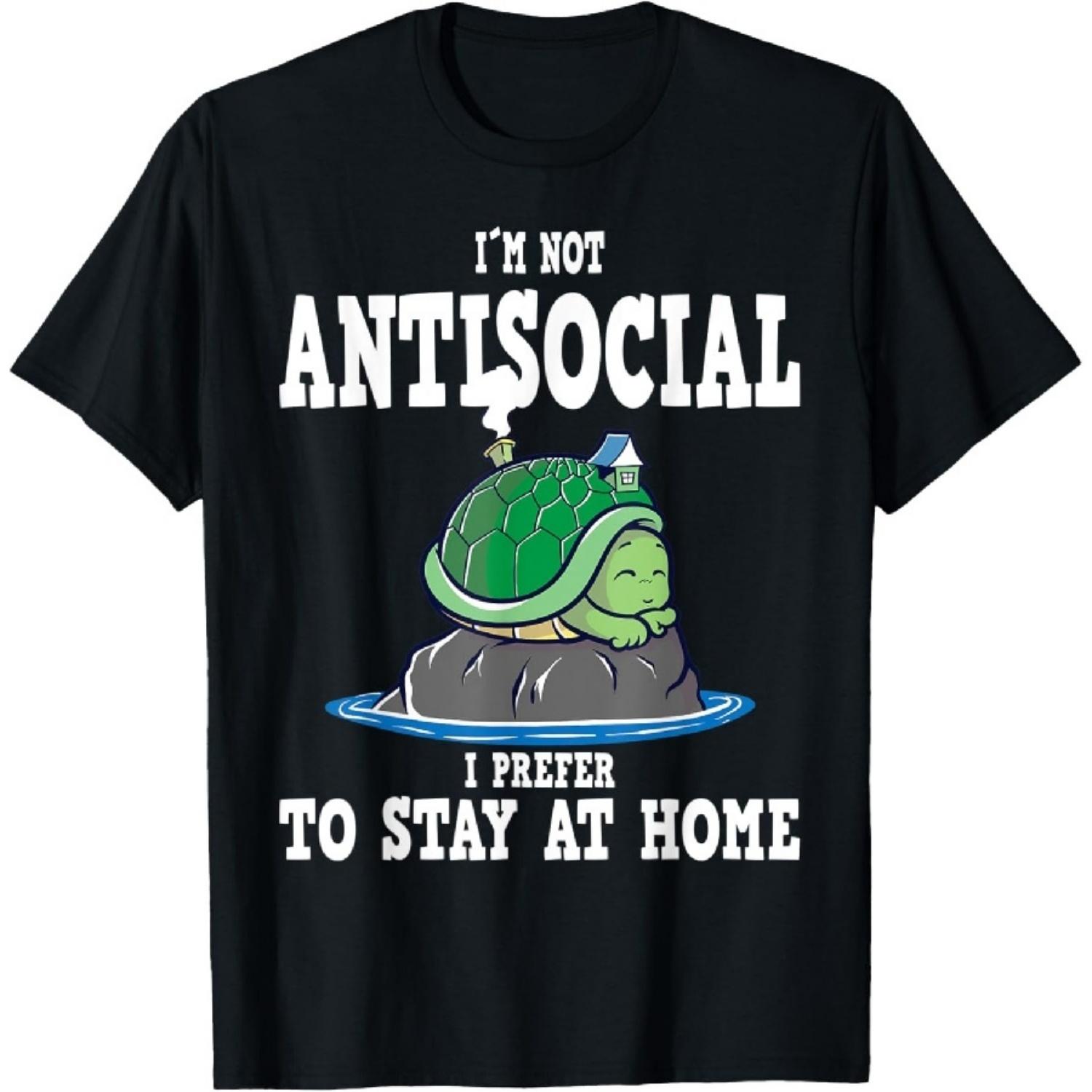 

Turtle Alone Antisocial Home Stay Island T-Shirt XXXXXL чорний