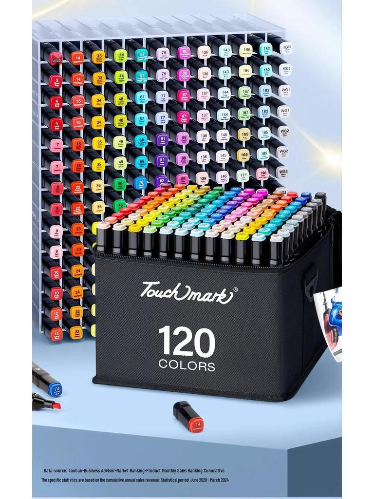 Touchmark 168-Color Alcohol-Based Marker Set with Durable Tips for Students