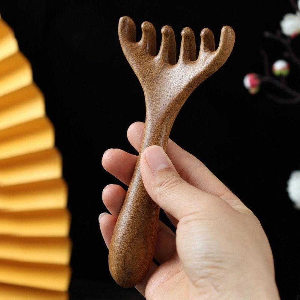 Wide Tooth Head Meridian Massage Comb Six-Claw Massage Gua Sha Tools  for Promote Blood Circulation