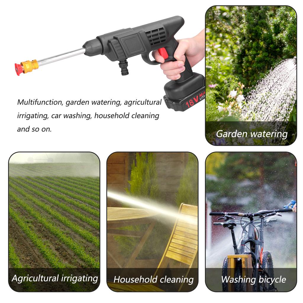 18V Household Cordless High Pressure Car Wash Tool Portable Vehicle Cleaning Machine Automobile