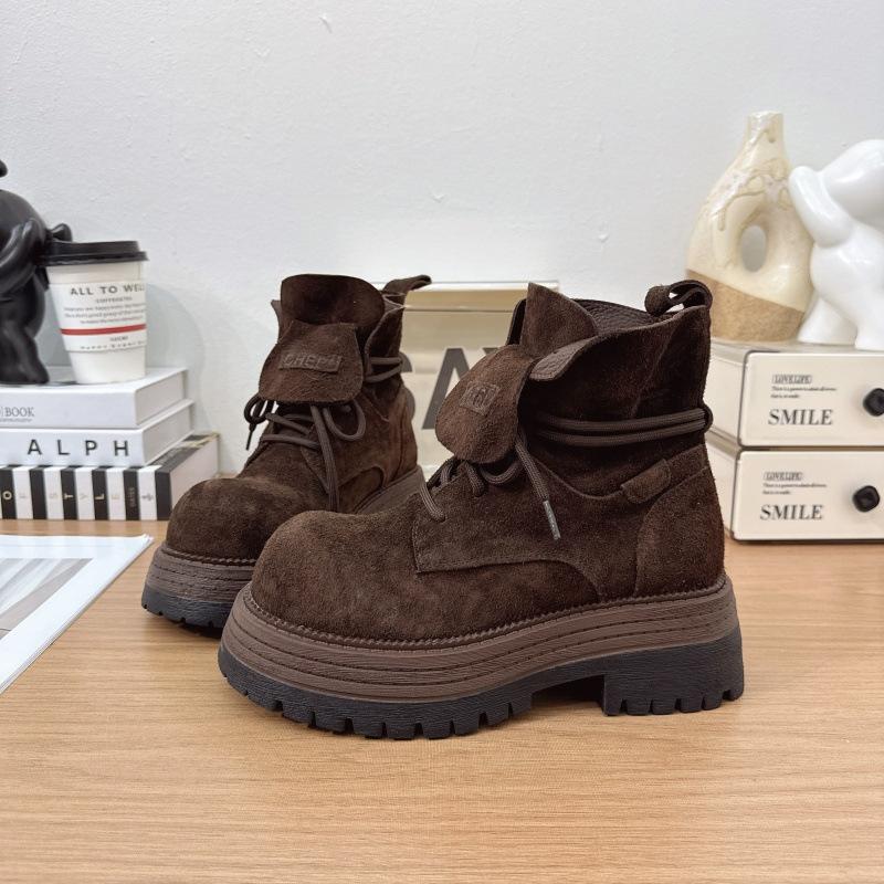 

Martin boots women s 2025 new autumn breathable two wear rhubarb boots British style versatile flip platform short boots women s 40 коричневий