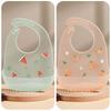 Baby Silicone Bib Waterproof Leak Proof Feeding Bib for Boys Girls Easy Clean Soft Drool Catcher for Infant Toddler Solids