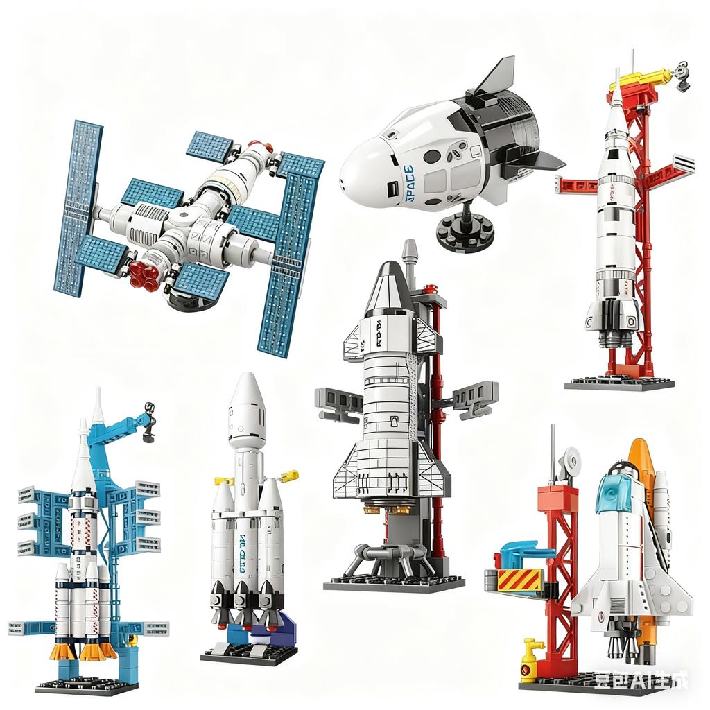 MOC Aerospaces Building Blocks Model Manned Rocket Craft Launch Center Space Spacecrafts Aviation City Bricks Kits Sets Ideas