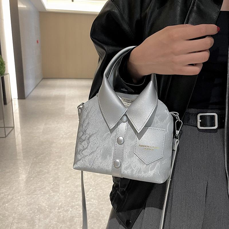 Summer fashion commuter small bag women's solid color texture women's messenger bag shoulder handbag
