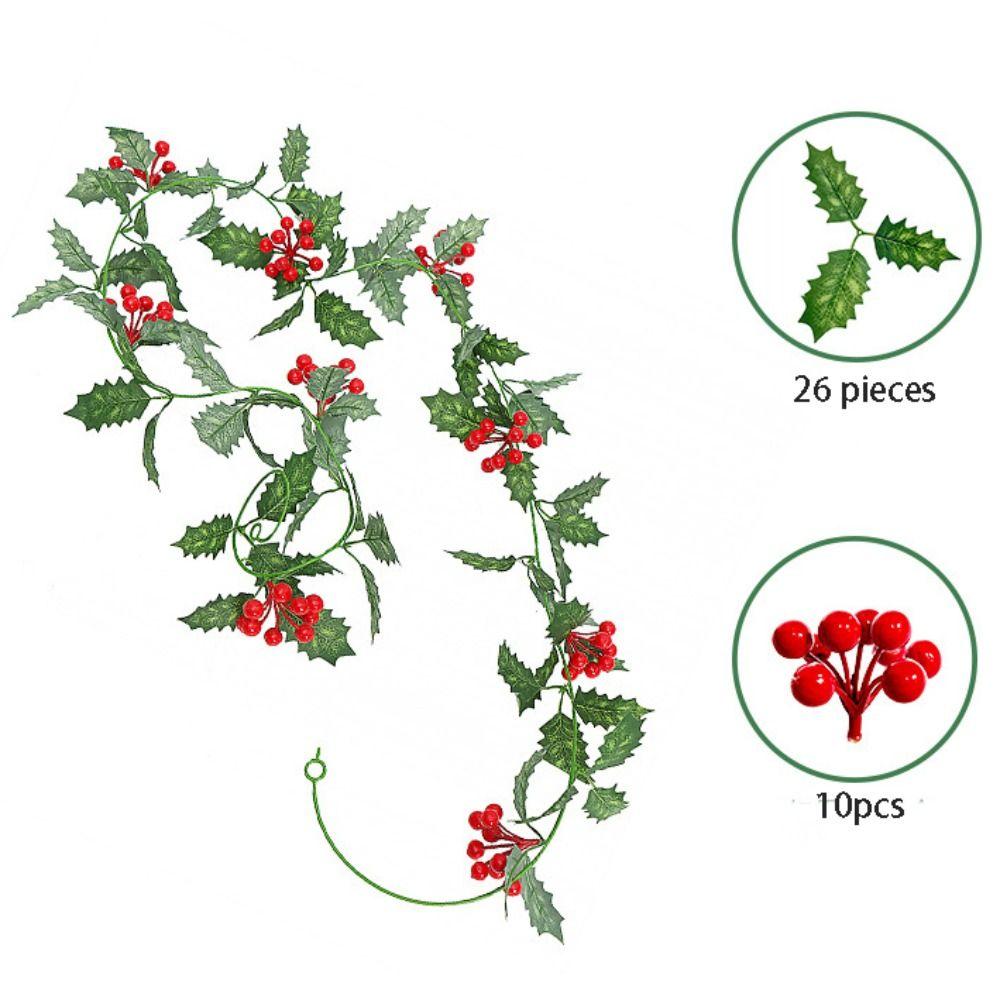 DIY Vánoční Umělý List Ručně Vyráběný Ratanový Věnec Přívěsek Domácí Dekorace