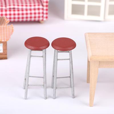 1:12 Bebek Evi Minyatür Bar Sandalyesi Yüksek Tabure Mini Yuvarlak Tabure Cep Taburesi Model Mobilya Dekor Çocuk Oyuncak