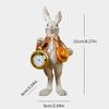 Gentlemen Rabbits Clock White Rabbits Standing Clock Figure Unique Decorative Clock for Office Shelf Desk Ornament