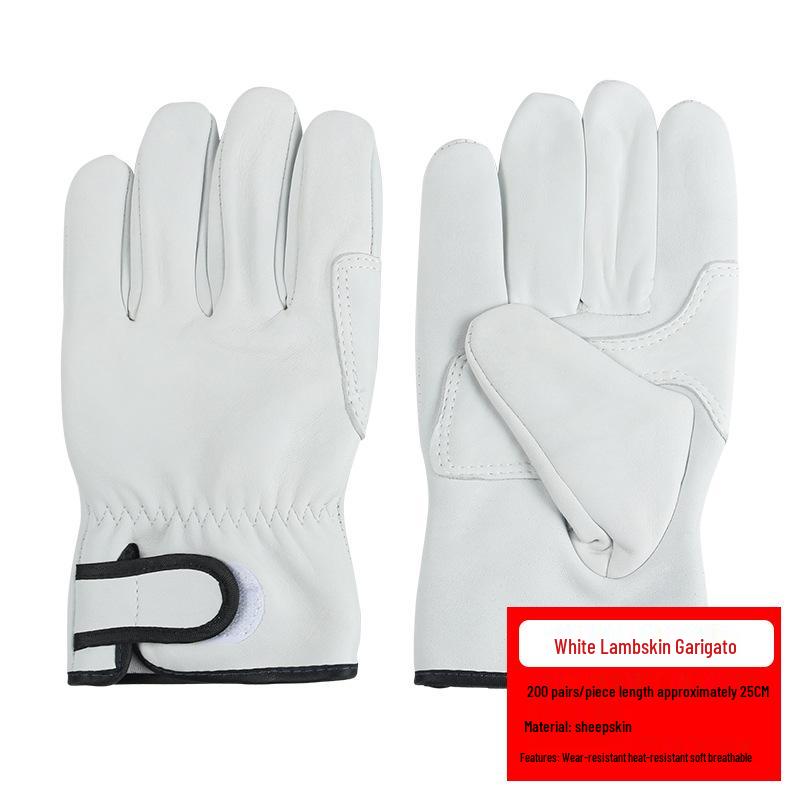 Sheepskin Welder's Gloves: Heat-Insulating, Wear-Resistant, Thickened, Durable, Protective, Double-Layer Welding Gloves with Free Shipping.