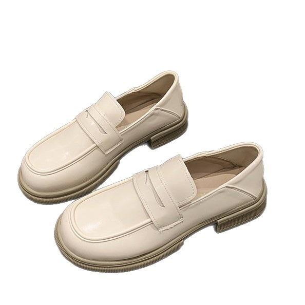 Thick heel platform jk autumn new British style small leather shoes casual single shoes muffin shoes