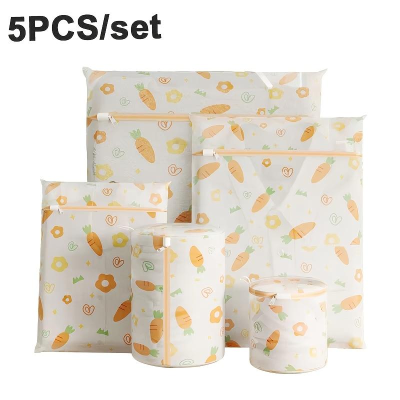5Pcs Wardrobe Washing Machine Storage Bag Exquisite Cartoon Printing Home Classified Washing Bags For Home Washing Machines