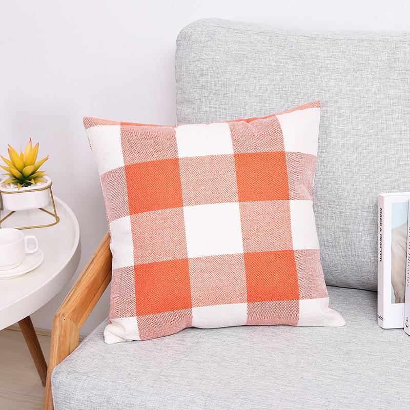 Linen Plaid Style Throw Pillow Cover - Hot-Selling Sofa Cushion Pillowcase