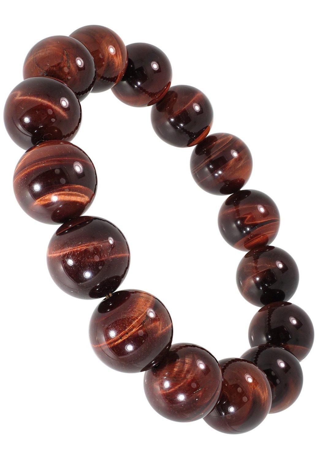 

Gin no 14mm 3A Grade Red Tiger Eye Red Tiger Eye Bracelet Length Approximately L Natural Stone Power Stone Bracelet Prayer Beads Red Tiger Eye Stone