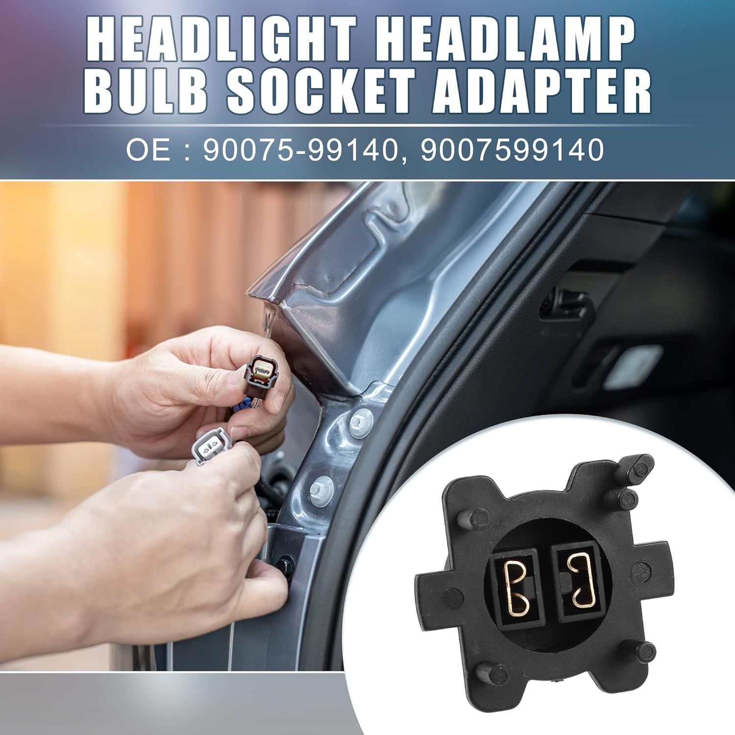 Car Headlight Headlamp Bulb Socket Adapter 90075-99140 for Lexus ES300 ES330 2002-2004 for Toyota Celica 2000-2005