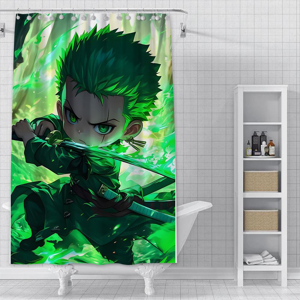 Shower Anime For L-Luffys Curtain Waterproof Polyester Fabric Paint Colorful Bath Curtains Home Bathroom Decor Curtain With Hook