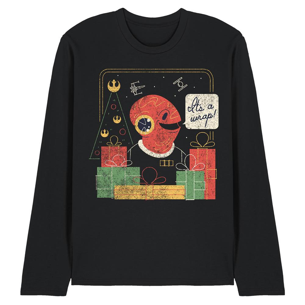 Star Wars Unisex Adult Wrap Trap Admiral Ackbar Long-Sleeved Christmas T-Shirt