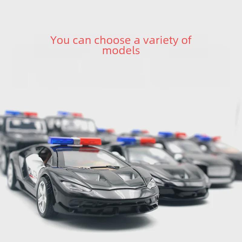 1:36 Pull-Back Alloy Car Model - Lambo G Mustang Police Toy for Kids
