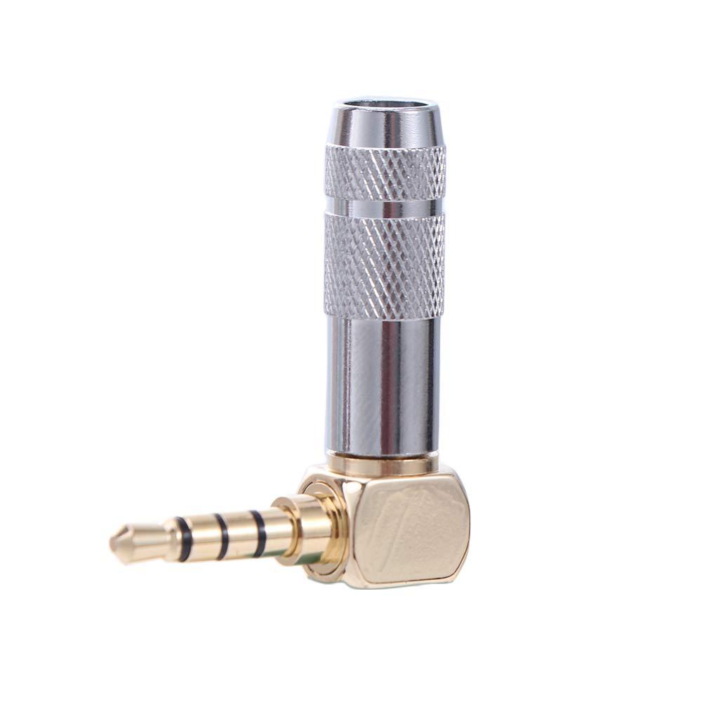 Right Angle Audio Jacks 1/8" Jack 3.5 mm Earphone Adapter for Headphones/Phone/PC/Laptop