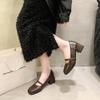 French Thick Heel High Heels Square Head Small Leather Shoes Women's 2025 New Summer and Autumn with Skirt Loafers Mary Jane Single Shoes