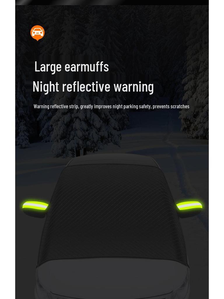 Verdickte Magnetische Wasserdichte Auto Schneeabdeckung - Vergrößerte Windschutzscheibe Halbkörper Oxford Tuch Winterschutz