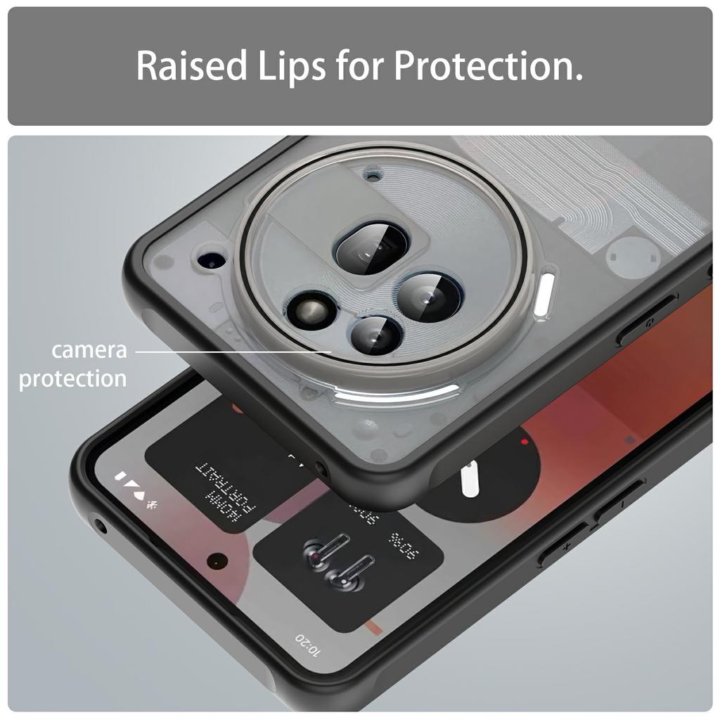 For Nothing Phone (3a) Pro Case Drop Proof Airbags Frosted Translucent PC+TPU Phone Back Cover