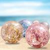 16/24-Zoll Aufblasbarer Glitzer-Strandball Auslaufsichere Klare Bälle mit Konfetti-Pailletten Kinder Erwachsene Sommer Strand Schwimmbad Party Spielzeug