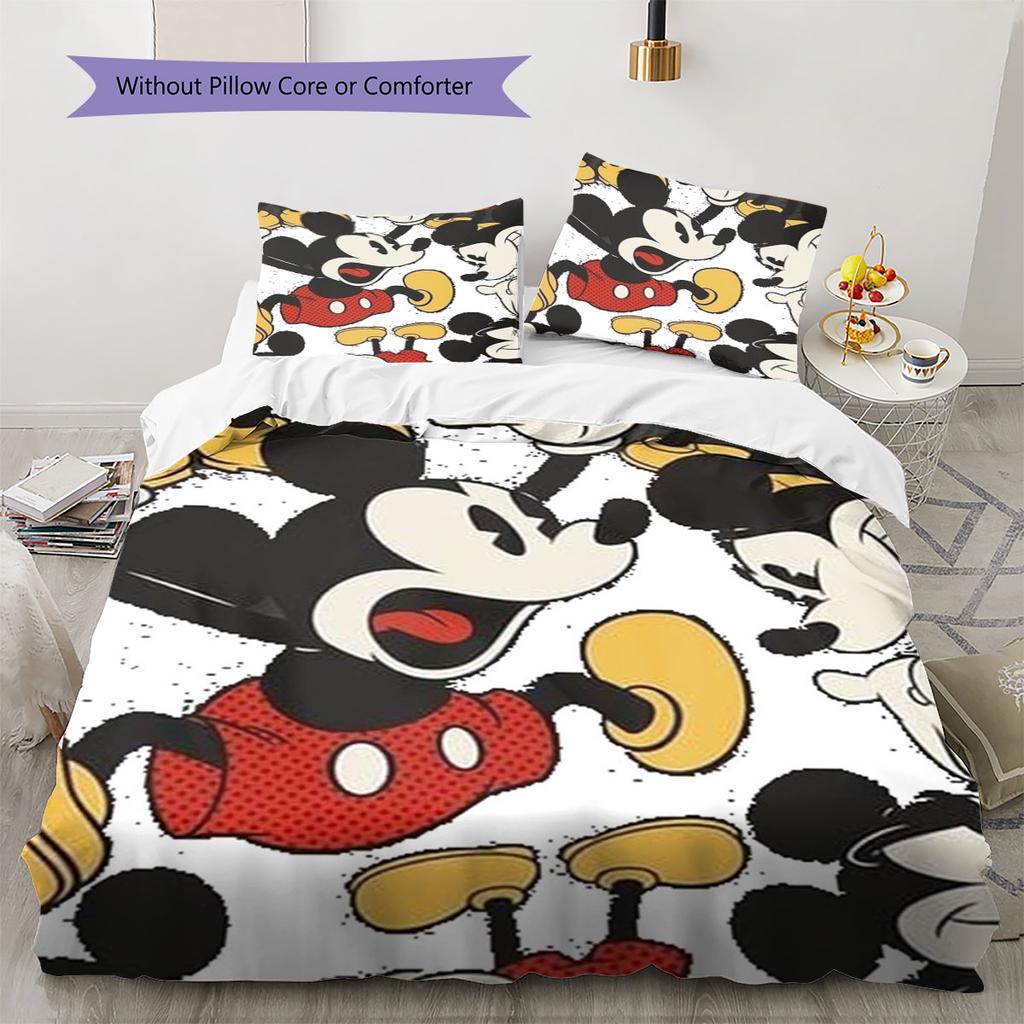 Retro Pop Art Style Mickey Mouse Print Comfortable Bedding Set, The Perfect Choice To Decorate A Child's Bedroom.