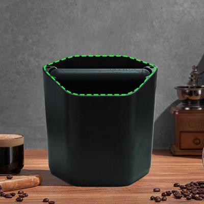 Rubber Handle Hexagonal Coffee Knock Box Large Capacity Nonslip Base Coffee Dreg Bucket Silent Plastic Coffee Grounds Bucket Bar